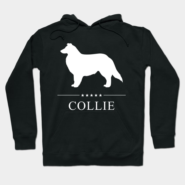 Collie Dog White Silhouette Hoodie by millersye